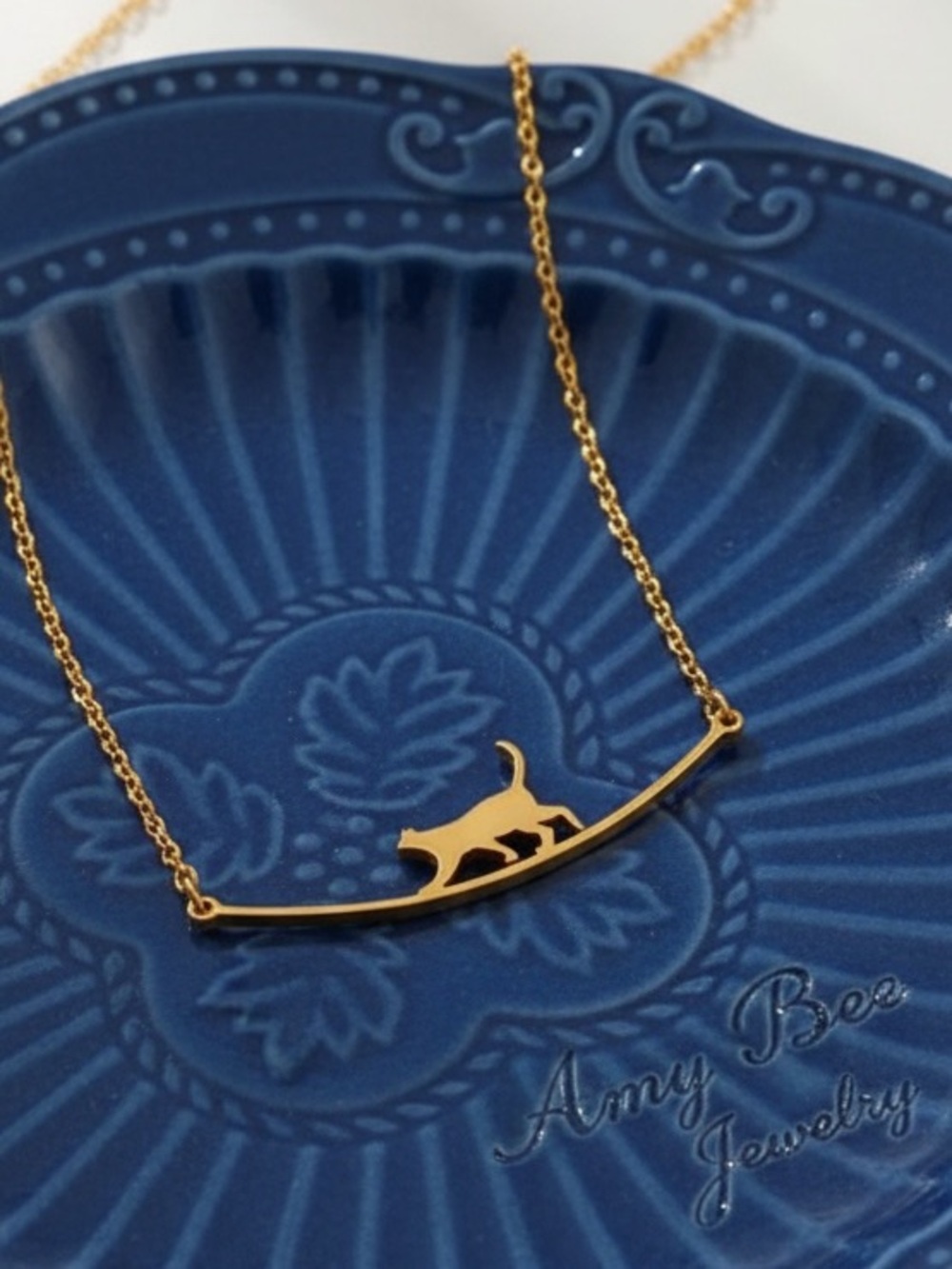 18k Gold Plated Cat on a Branch Bracelet/Anklet. New. - Picture 4 of 7